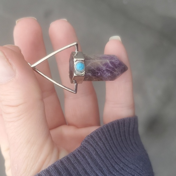 New Amethyst Hexagon Prism Magic Energy Healing Amulet Pendant. - Picture 8 of 10